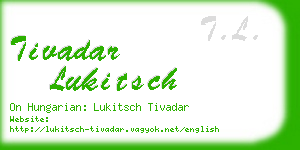 tivadar lukitsch business card